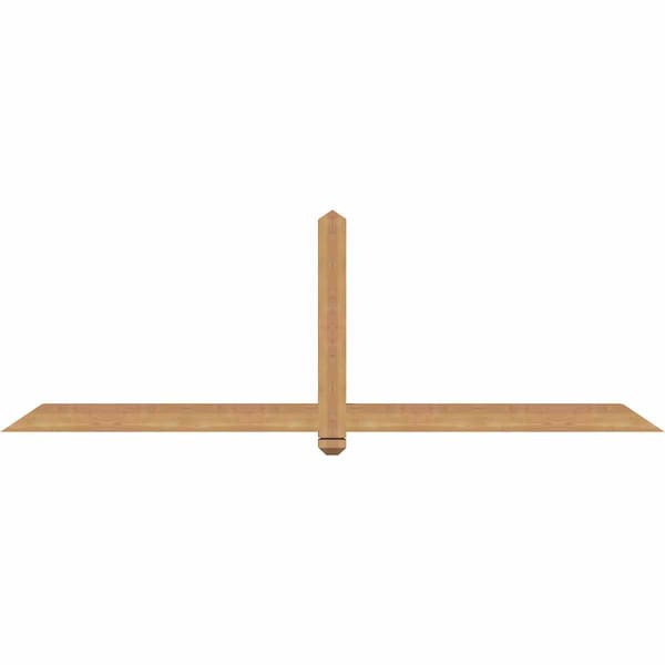 Ekena Millwork Eugene Smooth Timber Gable Bracket, Western Red Cedar, 84"W x 28"H x 3 1/2"D x 3 1/2"F, 8/12 Pitch GBW084X28X0404EUG00SWR - main